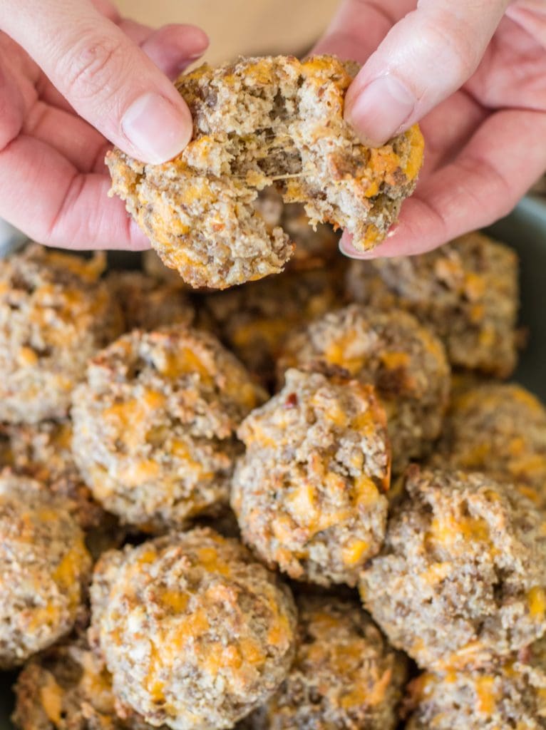 This Almond Flour Keto Sausage Balls recipe makes the perfect low-carb appetizer! Great for keto meal prep with less than one net carb per ball!