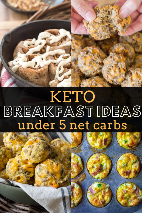 These easy Keto Breakfast Recipes under 5 net carbs per serving! Sweet and savory options perfect for keto meal prep or grab and go breakfast options!