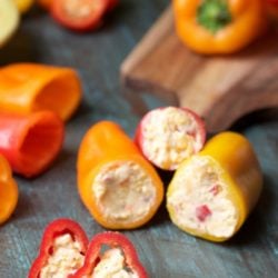 Are you wondering what keto snacks you can have? These Bacon and Pimento Cheese Stuffed Sweet Peppers are the perfect low carb snack with only 4.5 net carbs per serving!