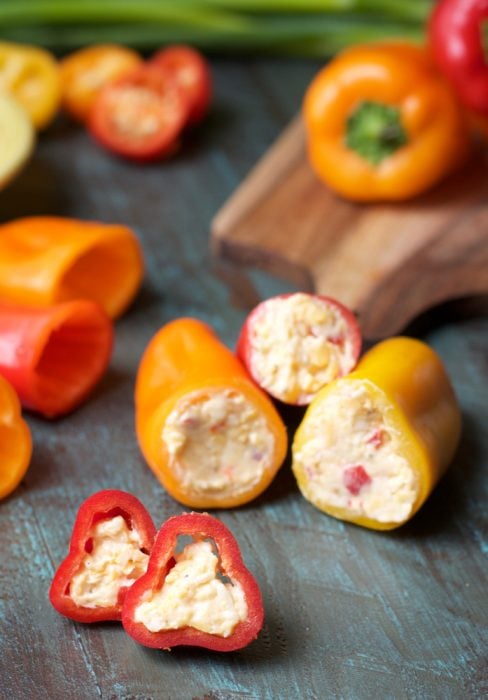 Are you wondering what keto snacks you can have? These Bacon and Pimento Cheese Stuffed Sweet Peppers are the perfect low carb snack with only 4.5 net carbs per serving!