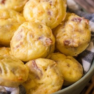 Working on incorporating easy keto meal prep into your routine? Try these Keto Bacon Egg and Cheese Bites for an easy grab and go breakfast! Less than one net carb per bite!