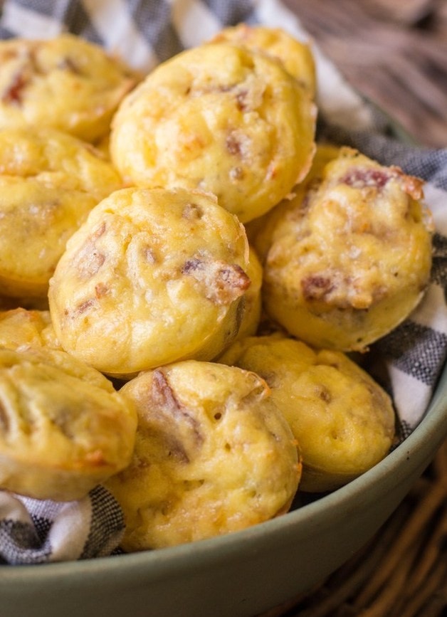Working on incorporating easy keto meal prep into your routine? Try these Keto Bacon Egg and Cheese Bites for an easy grab and go breakfast! Less than one net carb per bite!