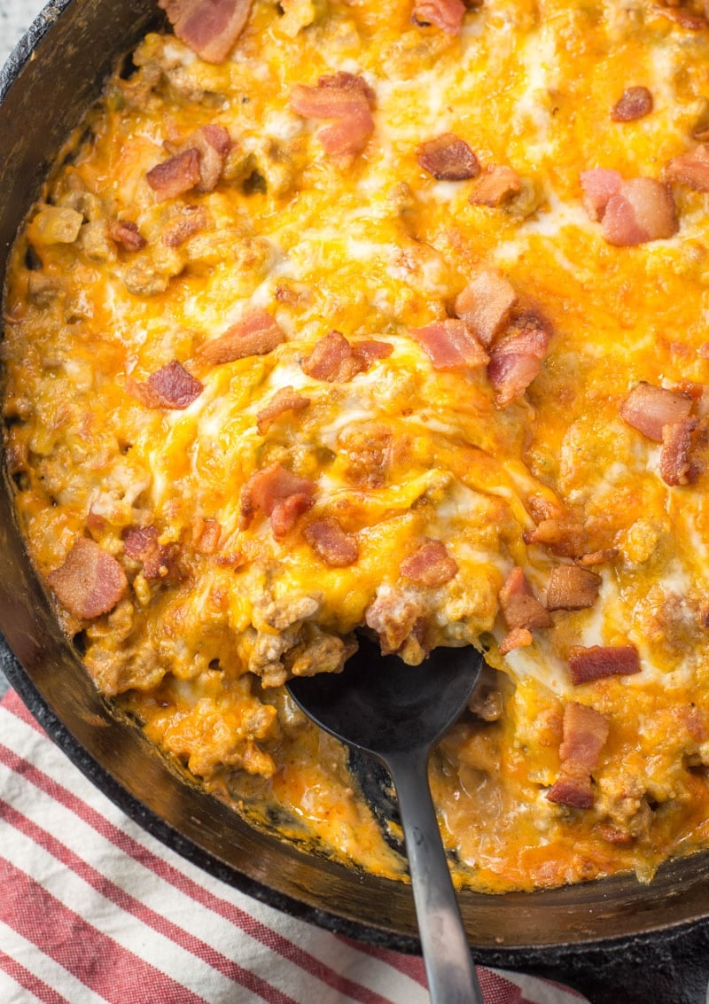Low Carb Bacon Cheeseburger Skillet Casserole