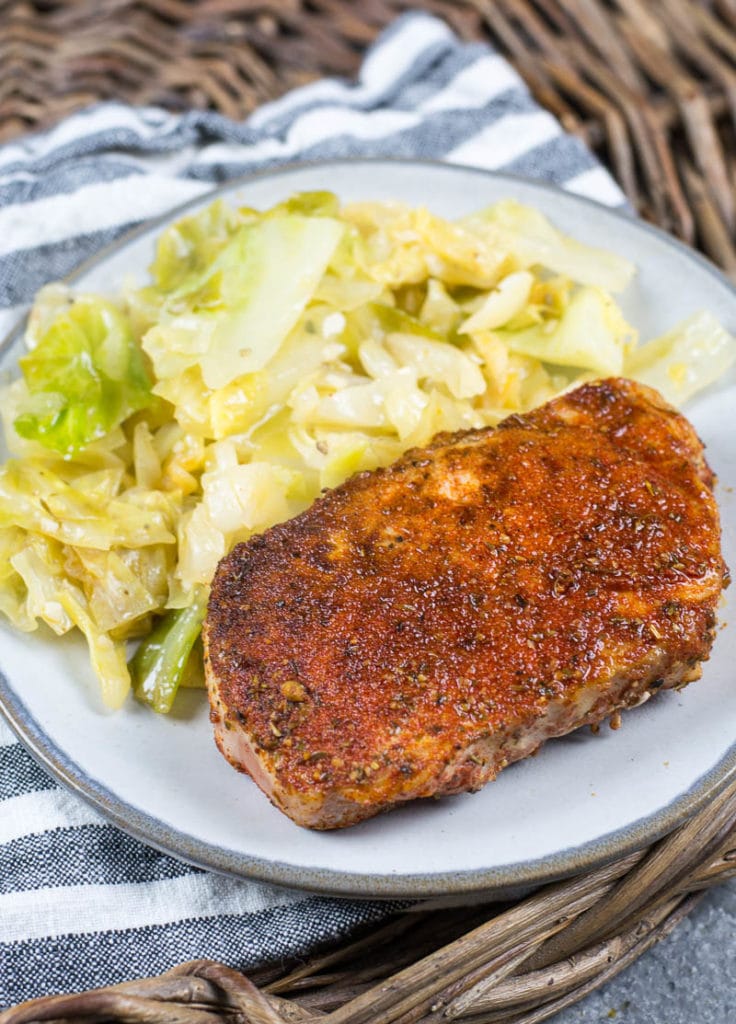 This recipe for Cajun Pork Chops and Cabbage is the easiest one-pan, 30-minute meal! At just 3.7 net carbs, this is a low-carb, keto-approved dinner you will love!