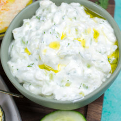 This creamy Keto Tzatziki is an easy low carb dip perfect on grilled meats, fresh vegetables or spooned over your favorite salad!
