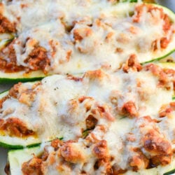 These easy Keto Pizza Zucchini Boats have about 2 net carbs each and only 5 simple ingredients! This is the perfect way to satisfy those pizza cravings on a low carb diet!