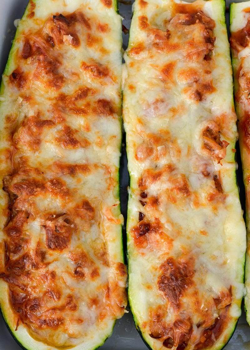 These easy Keto Pizza Zucchini Boats have about 2 net carbs each and only 5 simple ingredients! This is the perfect way to satisfy those pizza cravings on a low carb diet!
