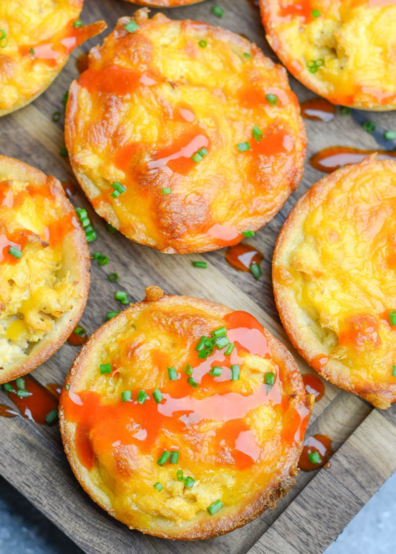 These easy Keto Buffalo Chicken Muffins are loaded with shredded chicken, tangy buffalo sauce, and cheese! These gluten free, keto-friendly buffalo chicken bites have just 2 net carbs each and are perfect for meal prep!