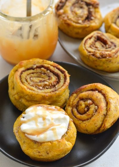 These amazing Keto Pumpkin Cinnamon Rolls are bursting with flavor and contain about 2 net carbs each! These warm, pumpkin and cinnamon spiced rolls are topped with a maple cream cheese frosting you will love!