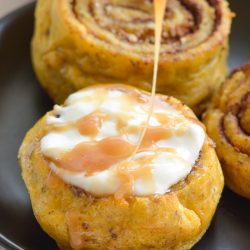 These amazing Keto Pumpkin Cinnamon Rolls are bursting with flavor and contain about 2 net carbs each! These warm, pumpkin and cinnamon spiced rolls are topped with a maple cream cheese frosting you will love!
