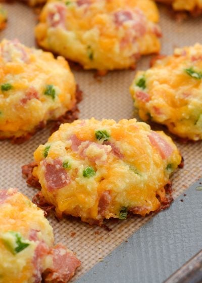 These Keto Ham, Cheddar and Jalapeno Bites have just 1 net carb each, making them perfect for low carb meal prep!
