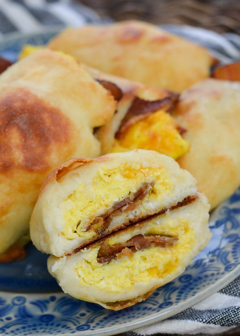 These Keto Bacon and Egg Crescent Rolls are a delicious low-carb breakfast option. Each roll up contains about 3 net carbs! 
