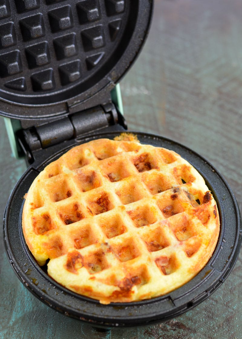These Ham and Cheese Chaffles require just 5 ingredients and are about 1 net carb each! This is the perfect easy keto breakfast or snack recipe! 