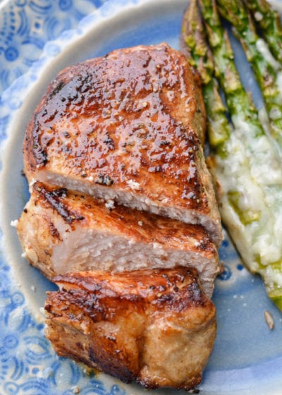 Learn exactly how to cook a thick cut pork chop so it is perfectly tender and juicy! 