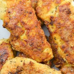 This low carb, gluten free Keto Oven Fried Chicken is exactly what your family ordered! Tender chicken that's "fried" in the oven, this meal is lightened-up comfort food at it's finest!