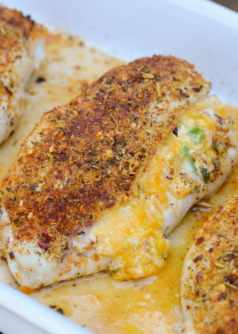 This Jalapeño Popper Stuffed Chicken is a six ingredient supper that requires one pan and only 30 minutes to make! Each generous serving has just under 2 net carbs each!