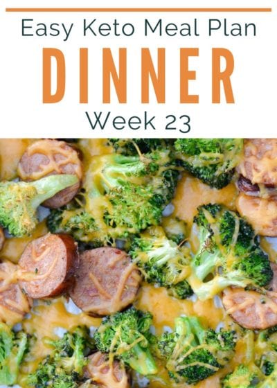 This Easy Keto Meal Plan includes five simple keto dinners and a bonus low-carb meal-prep dessert! With net carb counts, meal prep tips, and a printable shopping list, this meal plan makes keto life easy!