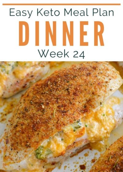 This Easy Keto Meal Plan includes five easy keto dinner recipes and a bonus low-carb meal-prep breakfast! With net carb counts, serving amounts, meal prep tips, and a printable shopping list, keto can't get much easier!