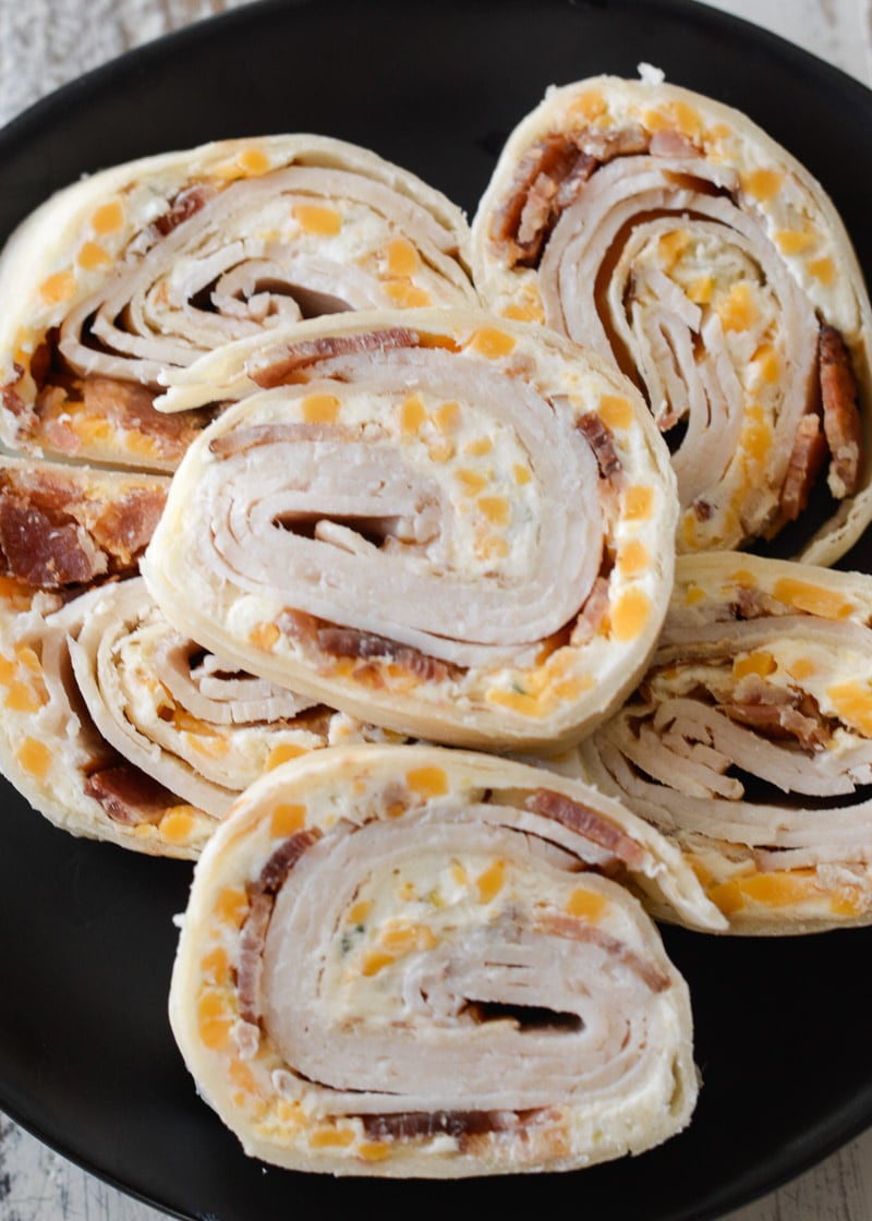 These Easy Keto Pinwheels are made on a low carb tortilla and loaded with zesty ranch, deli turkey, salty bacon and cheddar cheese! Enjoy a generous serving for less than 5 net carbs! 
