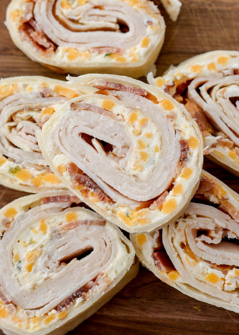 These Easy Keto Pinwheels are made on a low carb tortilla and loaded with zesty ranch, deli turkey, salty bacon and cheddar cheese! Enjoy a generous serving for less than 5 net carbs! 