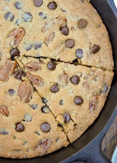 This delicious Keto Skillet Cookie is the best easy low-carb dessert! This sugar-free cookie skillet has under 3 net carbs and is ready to eat in only 25 minutes!