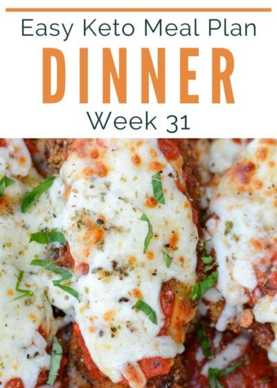 This weekly Easy Keto Meal Plan includes 5 delicious keto dinners as well as an easy low-carb meal prep snack! Download the printable meal plan and shopping list with net carb counts for an easy week of keto recipes!
