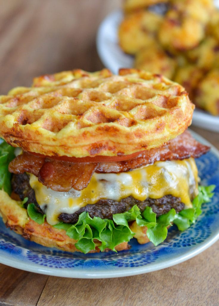 Enjoy a juicy Keto Bacon Cheeseburger for under 7 net carbs! This low carb burger recipe can be made on the grill, in a skillet or in an air fryer! 