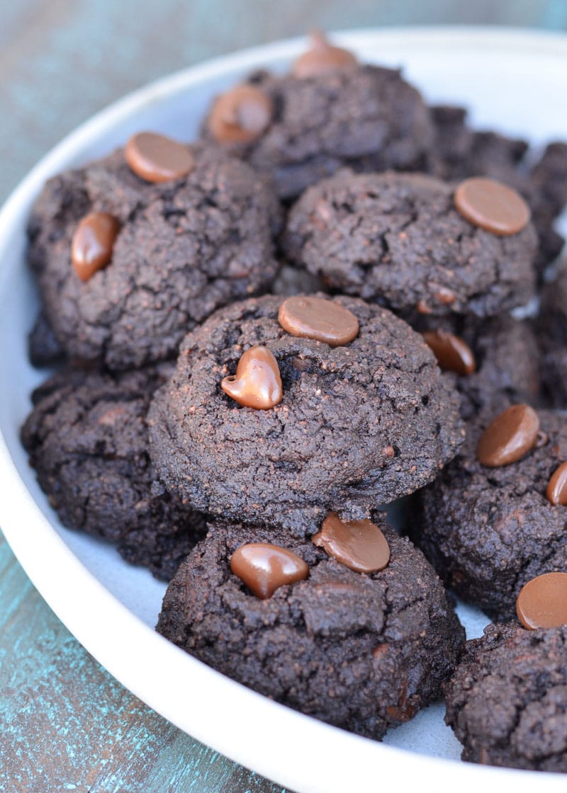 The perfect rich Keto Chocolate Cookies, only 1 net carb each! The perfect low carb dessert when you need to satisfy your sweet tooth!