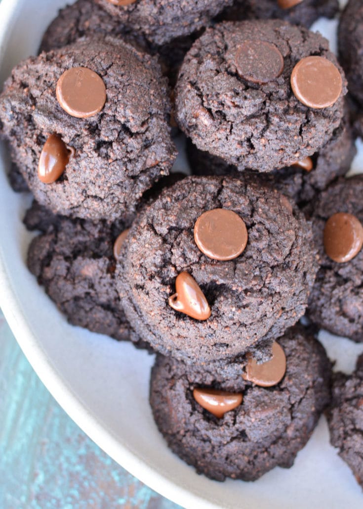 The perfect rich Keto Chocolate Cookies, only 1 net carb each! The perfect low carb dessert when you need to satisfy your sweet tooth!