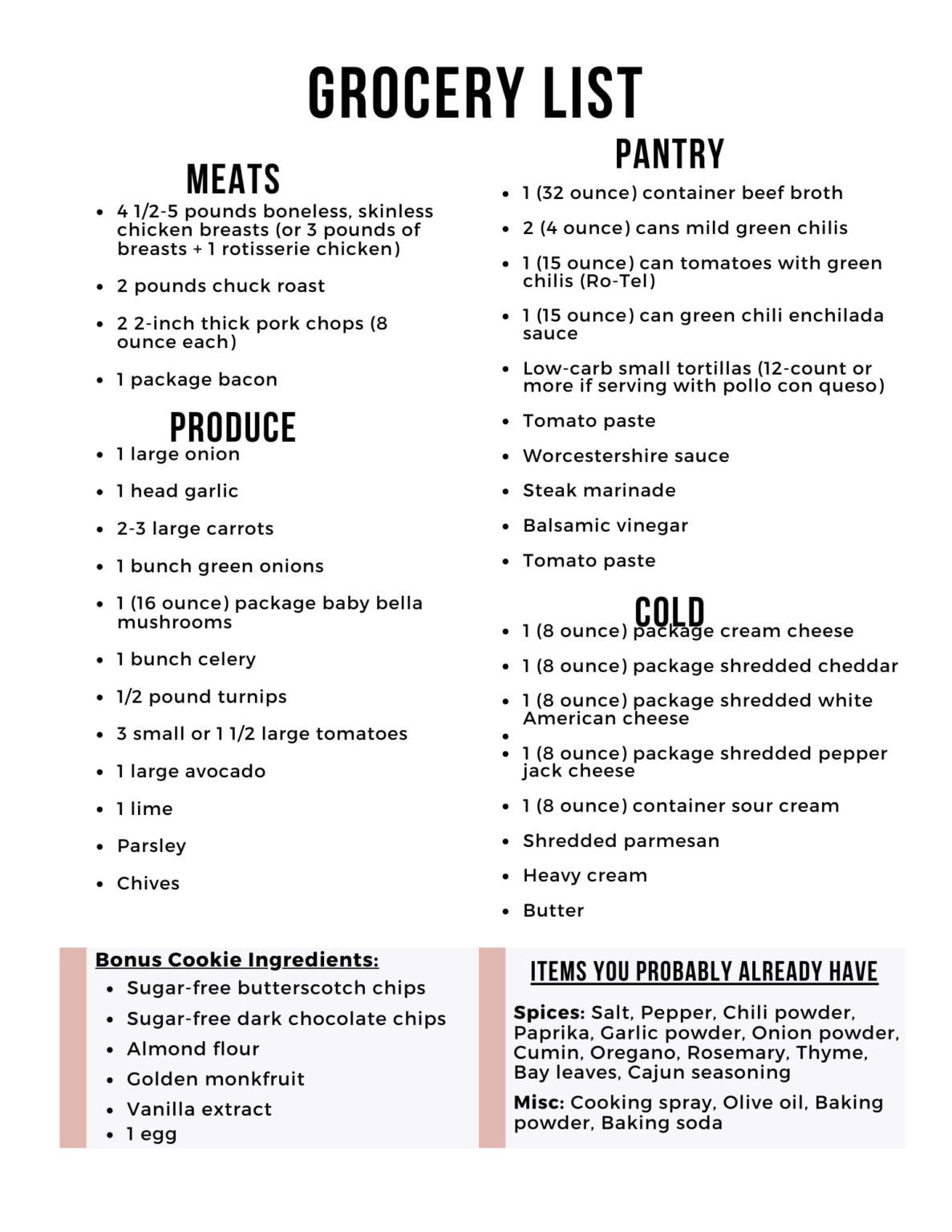 Easy Keto Meal Plan with Printable Grocery List (Week 29) - The Best ...