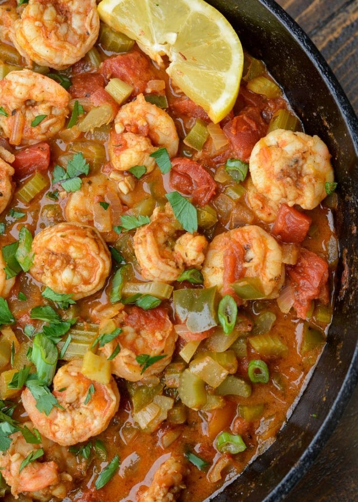 This One Pan Shrimp Creole is a quick keto weeknight meal! Under 6 net carbs a serving, this flavor-packed low carb seafood dish will make your weekly rotation!