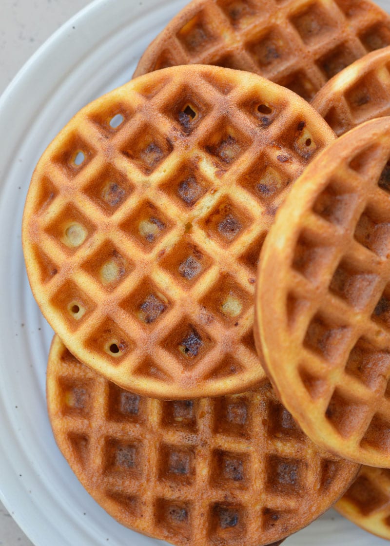 These Cream Cheese Chaffles make the best keto breakfast! Lightly sweetened and just 1.3 net carbs each, these are perfect for gluten free low carb meal prep.