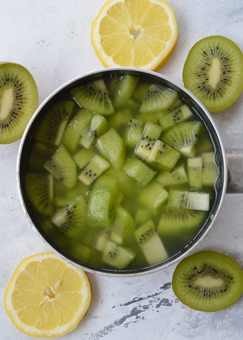 This Kiwi Cucumber Gin Cocktail is the perfect sugar-free, low carb drink! A homemade kiwi sugar-free simple syrup will make this keto cocktail recipe a favorite at your next party!