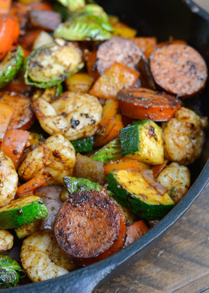 Cajun Shrimp and Sausage Skillet - All the Healthy Things