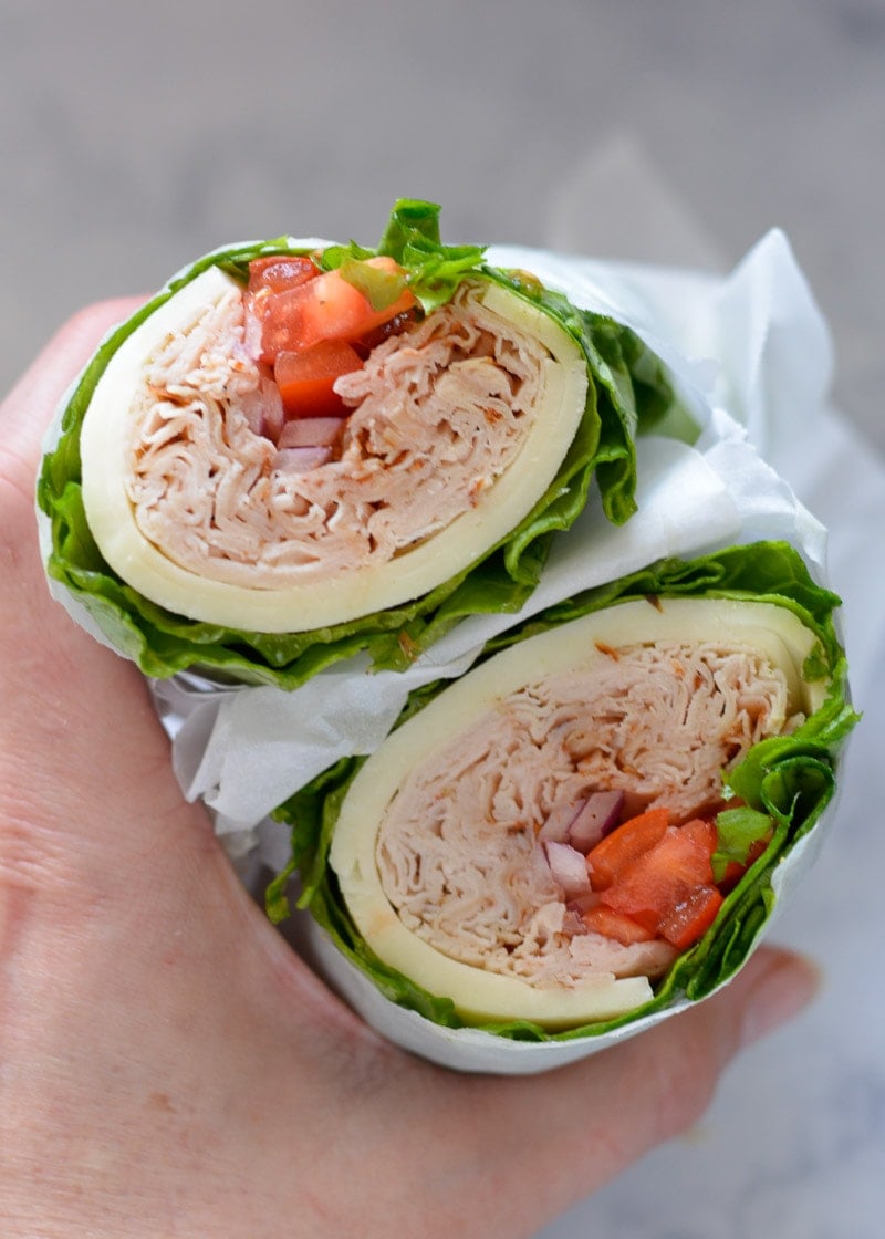 Turkey Lettuce Wraps are a great healthy lunch option! Ready in only a couple of minutes, this keto recipe is about 4 net carbs!