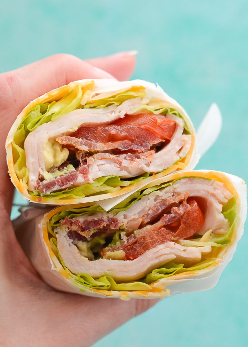 This Turkey Wrap is perfect for an easy lunch or for a super quick dinner! This cheese wrap is loaded with turkey, bacon, avocado and Ranch dressing, all for only 3 net carbs!