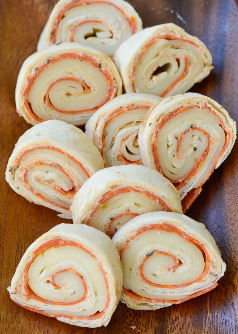 T﻿hese Keto Pizza Pinwheels are packed with pepperoni, mozzarella, and a creamy, cheesy, marinara spread! This no-cook keto appetizers are great for lunches, parties, snacks, and more!