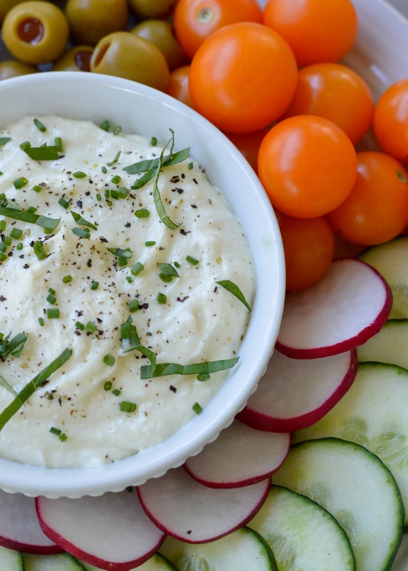 This creamy Whipped Feta Dip is the perfect low-carb appetizer. Bursting with lemon and garlic flavor, under 1 net carb per serving, and easy to make ahead of time!