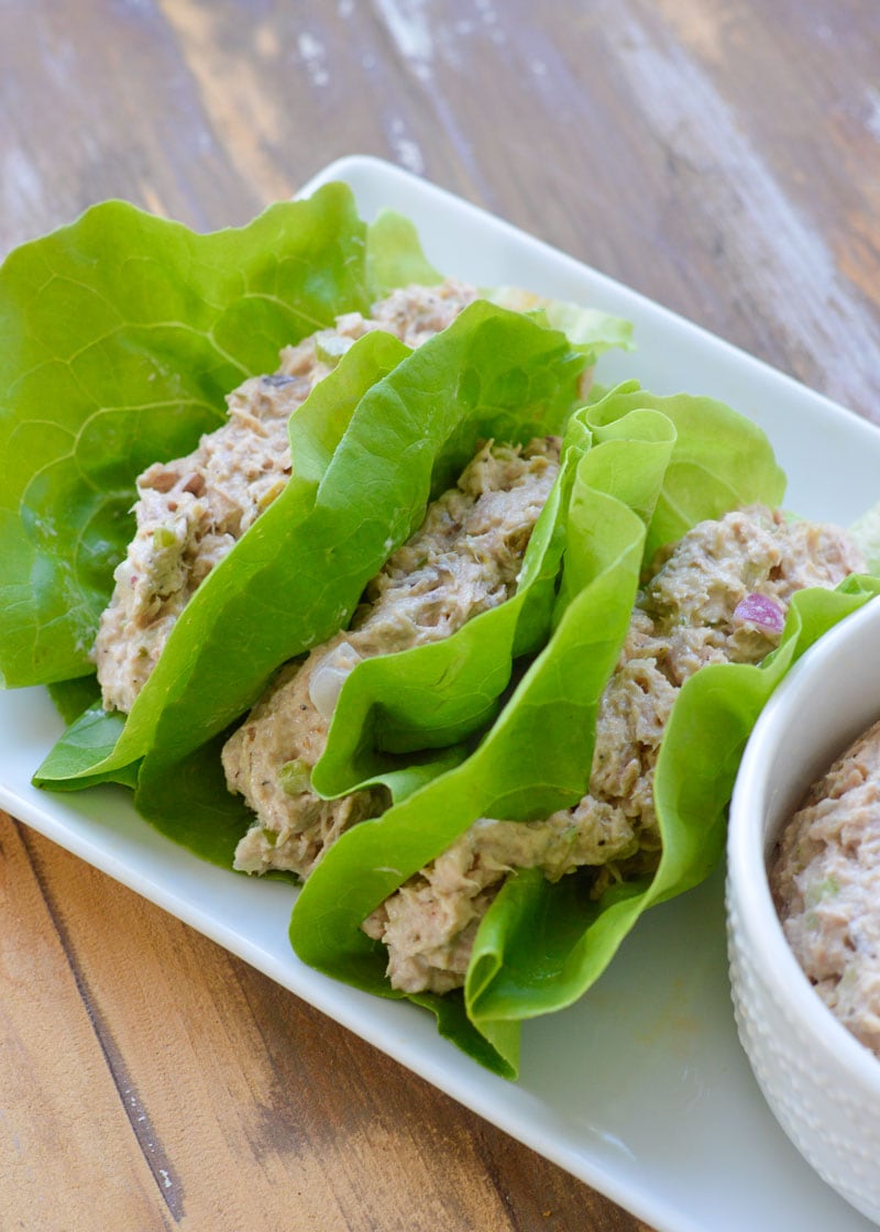 This easy Keto Tuna Salad is the perfect no-cook low-carb meal! Inexpensive, quick, and just 1.8 net carbs per serving.