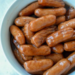 This easy Keto Lil Smokies Recipe uses the crock pot for a no-fuss appetizer. Under 4 carbs for this classic potluck and party favorite!