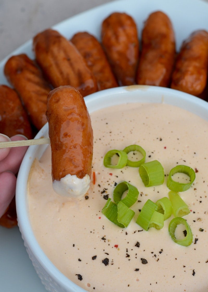 This easy Keto Lil Smokies Recipe uses the crock pot for a no-fuss appetizer. Under 4 carbs for this classic potluck and party favorite!