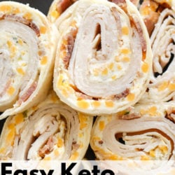 These Easy Keto Pinwheel Recipes are perfect for low-carb appetizers, potlucks, lunches, and snacks!