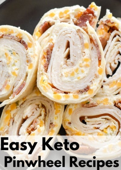 These Easy Keto Pinwheel Recipes are perfect for low-carb appetizers, potlucks, lunches, and snacks!