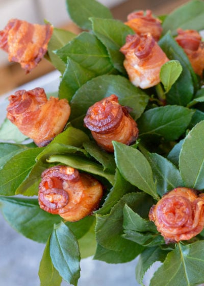 These Bacon Roses make the BEST edible gift for your favorite friend or partner. This keto-friendly holiday gift is perfect for Valentine's Day, graduations, and celebrations all year long!