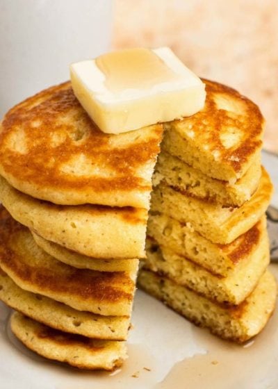 These fluffy Keto Pancakes come out perfect every time! Enjoy three low-carb, gluten-free pancakes for less than 5 net carbs!