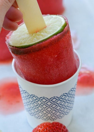 These delicious Low Carb Strawberry Margarita Popsicles will keep you cool all summer long! Just 5 net carbs each for these tasty tequila popsicles.