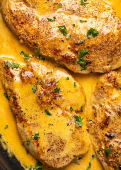 chicken lazone in cast iron pan