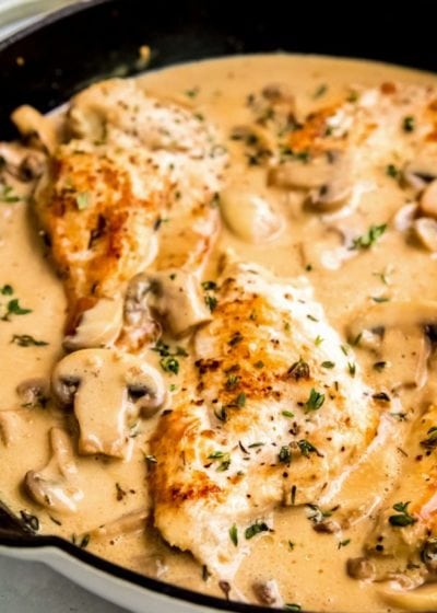 creamy chicken marsala in pan