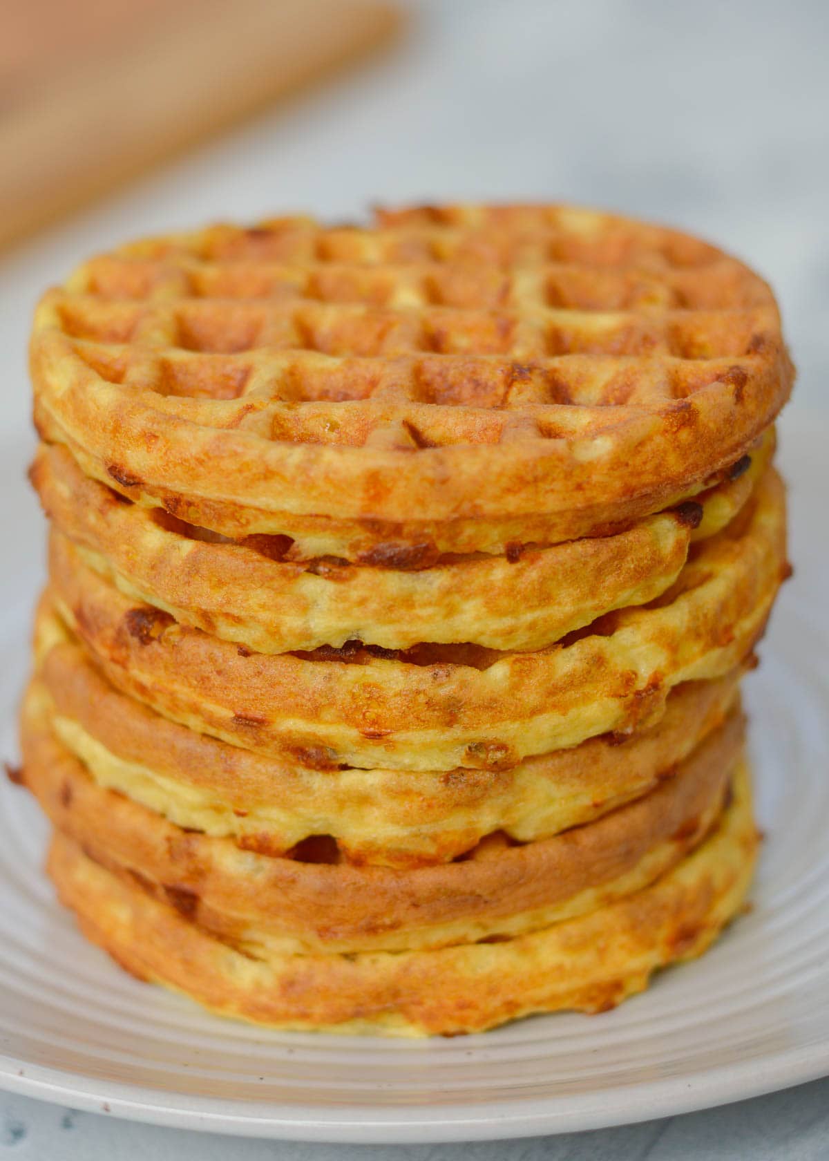 stack of 6 coconut flour chaffles