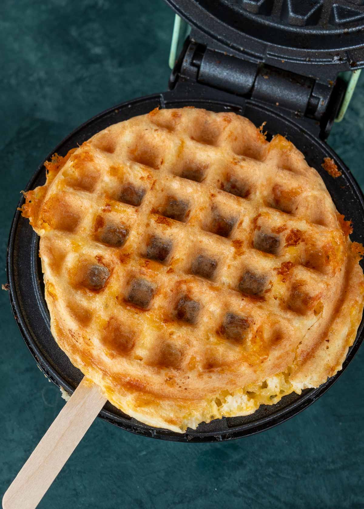 sausage chaffle in waffle maker